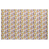 Tissu Chien de Corgi aux fleurs pourpre à motif (Fat Quarter)