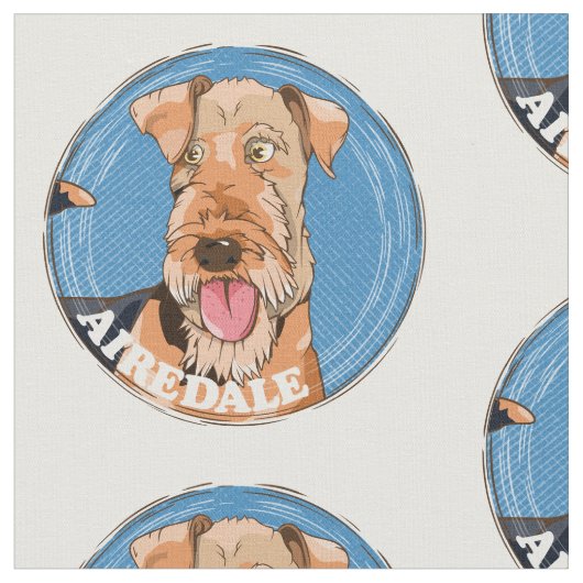 Tissu Chien de Cute Airedale (Fermer)