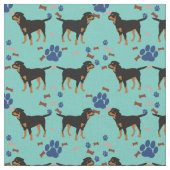 Tissu Chien de dessin - Rottweiler (Queue naturelle) (Fermer)