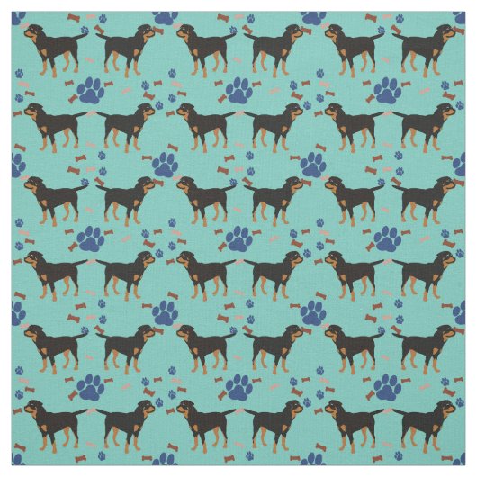 Tissu Chien de dessin - Rottweiler (Queue naturelle) (Échantillon)