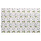 Tissu Chien de levure Bichon de printemps avec fleurs - (Fat Quarter)