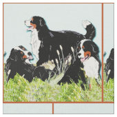 Tissu Chien de montagne bernois dans l'herbe (Fermer)