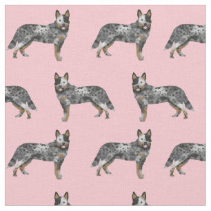 Tissu Chien de race Blue Heeler rose