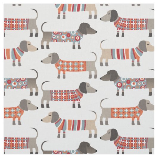 Tissu Chien de saucisse Dachshund (Échantillon)