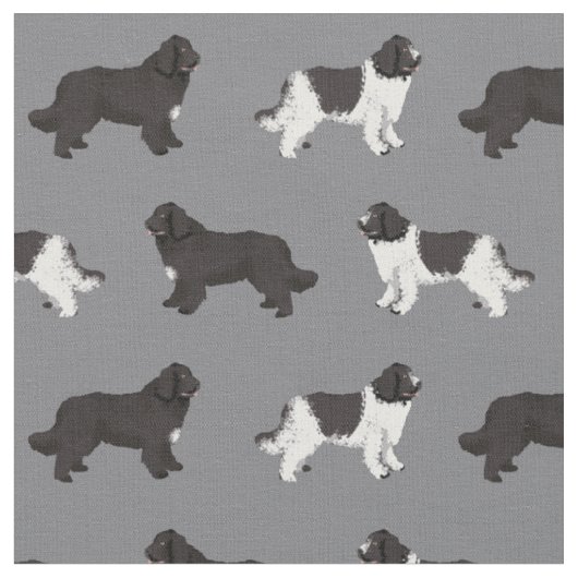 Tissu chien de terre-neuve gris (Fermer)