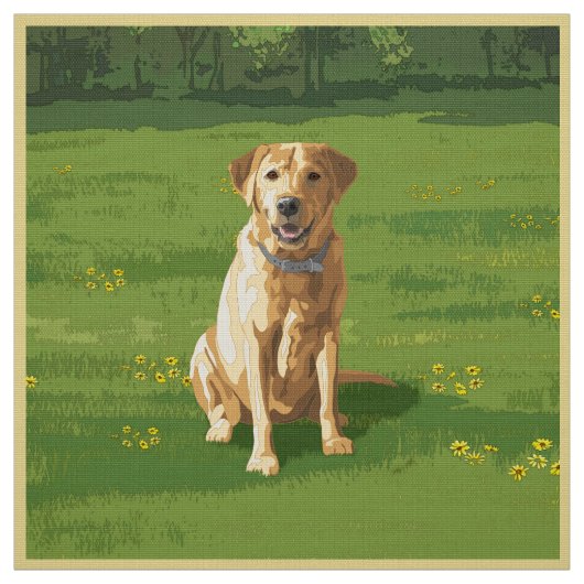 Tissu Chien de trieur du Labrador jaune (Échantillon)