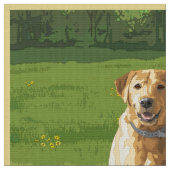 Tissu Chien de trieur du Labrador jaune (Fermer)