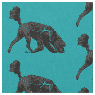 Tissu Chien d'eau portugais - Voie / Parcours Turquois 3