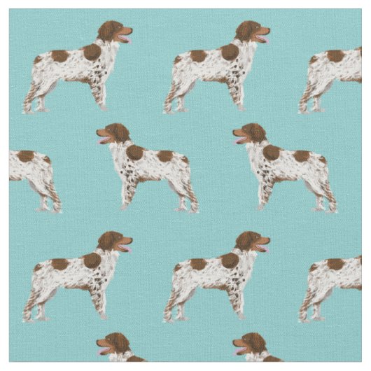 Tissu chien d'espagne de Brittany bleu clair (Fermer)