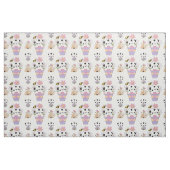 Tissu Chien et fleurs mignonnes de chiot (Fat Quarter)