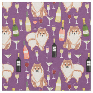 Tissu Chien et vin pourpre de Poméranie