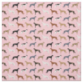 Tissu chien gris couleur rose (Échantillon)