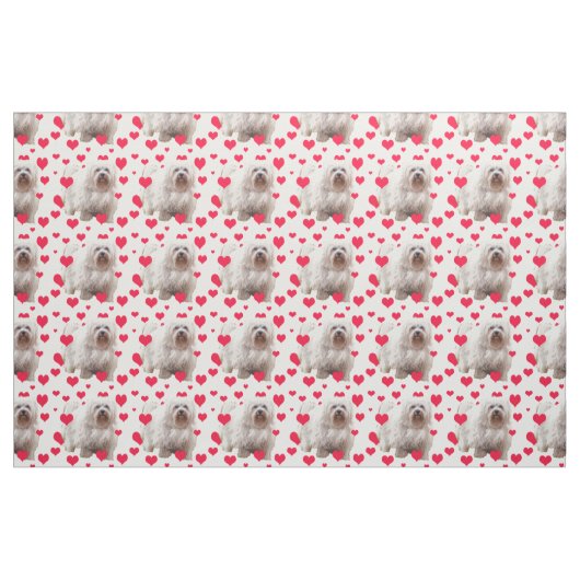 Tissu Chien Havanais aux coeurs (Fat Quarter)