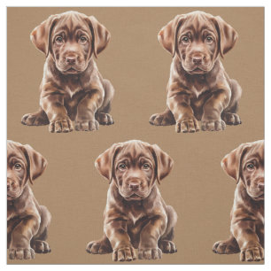 Tissu Chien Labrador Retriever au Chocolat