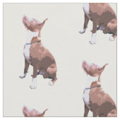 Tissu Chien motif marron et blanc tendance Pit Bull  (Fermer)