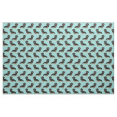 Tissu Chien noir et tan Dachshund bleu clair (Fat Quarter)