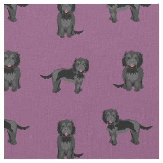 Tissu Chien noir pourpre (Fermer)