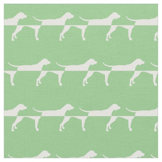 Tissu Chien Pointer Silhouette Animal de Compagnie Vert (Fermer)