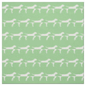 Tissu Chien Pointer Silhouette Animal de Compagnie Vert (Échantillon)