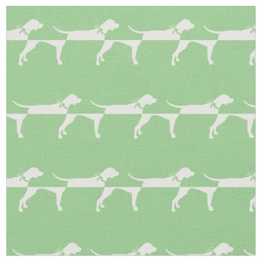 Tissu Chien Pointer Silhouette Animal de Compagnie Vert (Fermer)
