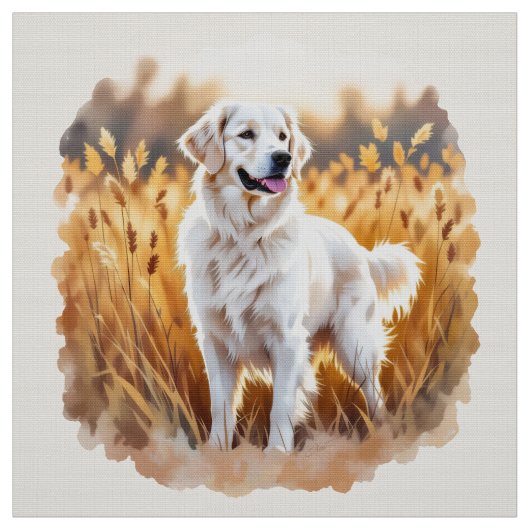 Tissu Chien Retriever doré blanc (Échantillon)