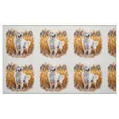 Tissu Chien Retriever doré blanc (Fat Quarter)