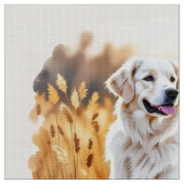 Tissu Chien Retriever doré blanc (Fermer)
