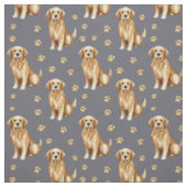 Tissu Chien Retriever doré mignon (Échantillon)