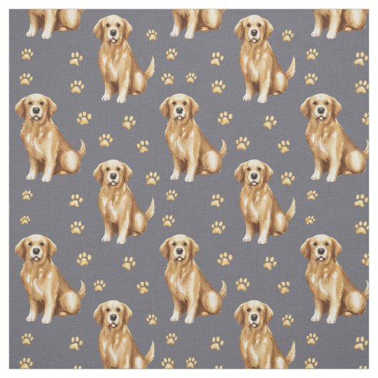 Tissu Chien Retriever doré mignon (Échantillon)