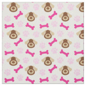 Tissu Chien rose (Échantillon)