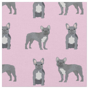 Tissu Chien-taureau gris en rose