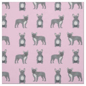 Tissu Chien-taureau gris en rose (Échantillon)