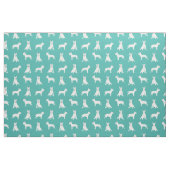 Tissu chien turquoise du taureau blanc (Fat Quarter)