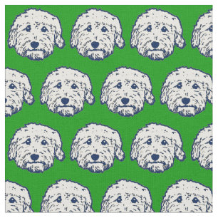 Tissu Chien vert DOOD