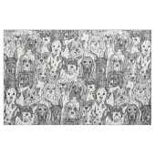 Tissu chiens beaucoup noir blanc (Fat Quarter)