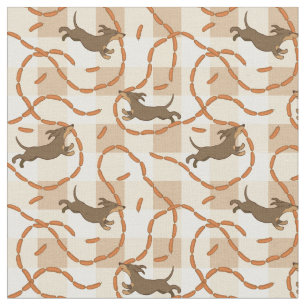 Tissu chiens chanceux avec l'arrière - plan de saucisses