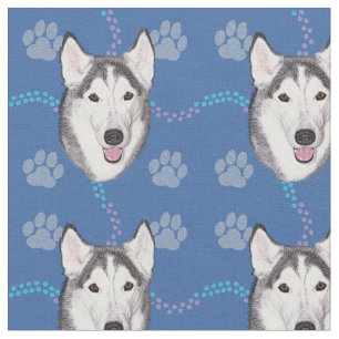 Tissu Chiens d'art - Sibérie Husky v1