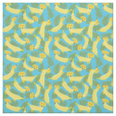 Tissu Chiens de banane tropicale mignons à motifs (Échantillon)