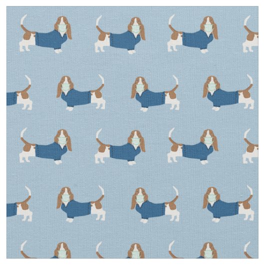 Tissu Chiens de Basset Hound dans les gommes (Fermer)