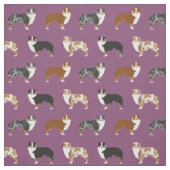 Tissu Chiens de berger australiens pourpres (Échantillon)