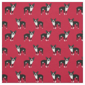 Tissu Chiens de Boston Terrier rouge (Échantillon)