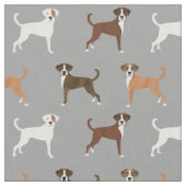 Tissu Chiens de boxe avec queue gris (Fermer)