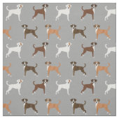 Tissu Chiens de boxe avec queue gris (Échantillon)