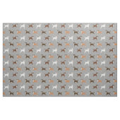 Tissu Chiens de boxe avec queue gris (Fat Quarter)
