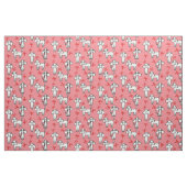 Tissu Chiens de caniche rouge Bow rose (Yard)