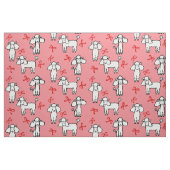 Tissu Chiens de caniche rouge Bow rose (Fat Quarter)