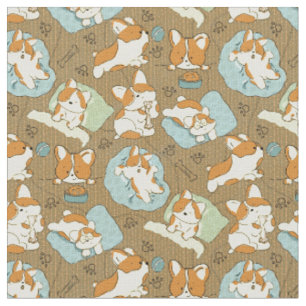 Tissu Chiens de compagnie de Kawaii Corgi à la main mign