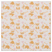 Tissu Chiens de corgi mignons (fermé)