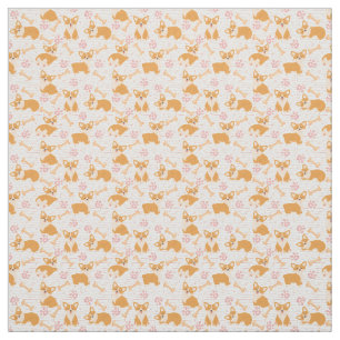 Tissu Chiens de corgi mignons