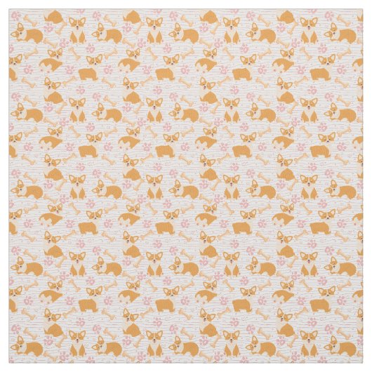Tissu Chiens de corgi mignons (Échantillon)